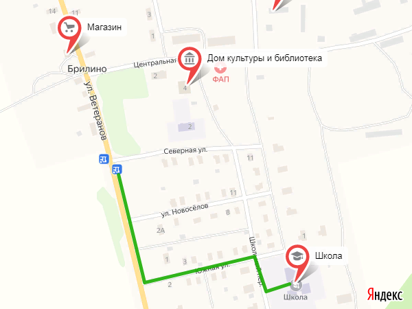 Схема проезда к МОУ &amp;quot;Брилинская школа&amp;quot;
